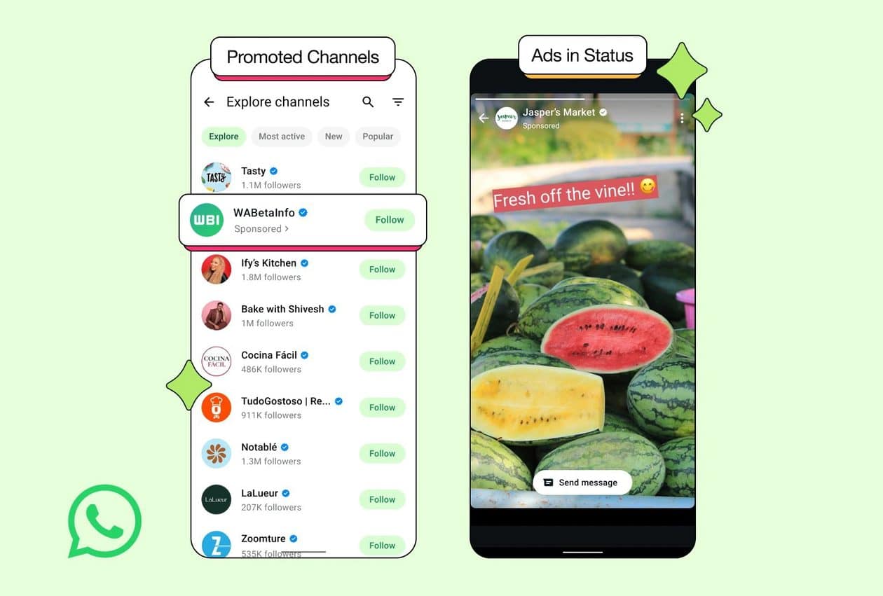 WhatsApp libera anúncios no Status e canais patrocinados globalmente, incluindo o Brasil