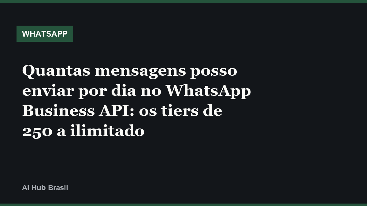 Quantas mensagens posso enviar por dia no WhatsApp Business API: os tiers de 250 a ilimitado